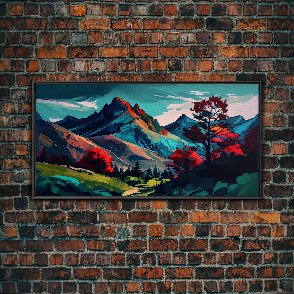 Watercolor Panoramic Landscape Canvas Print