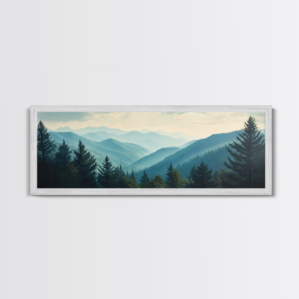 Panoramic Mountain Painting Canvas Print
