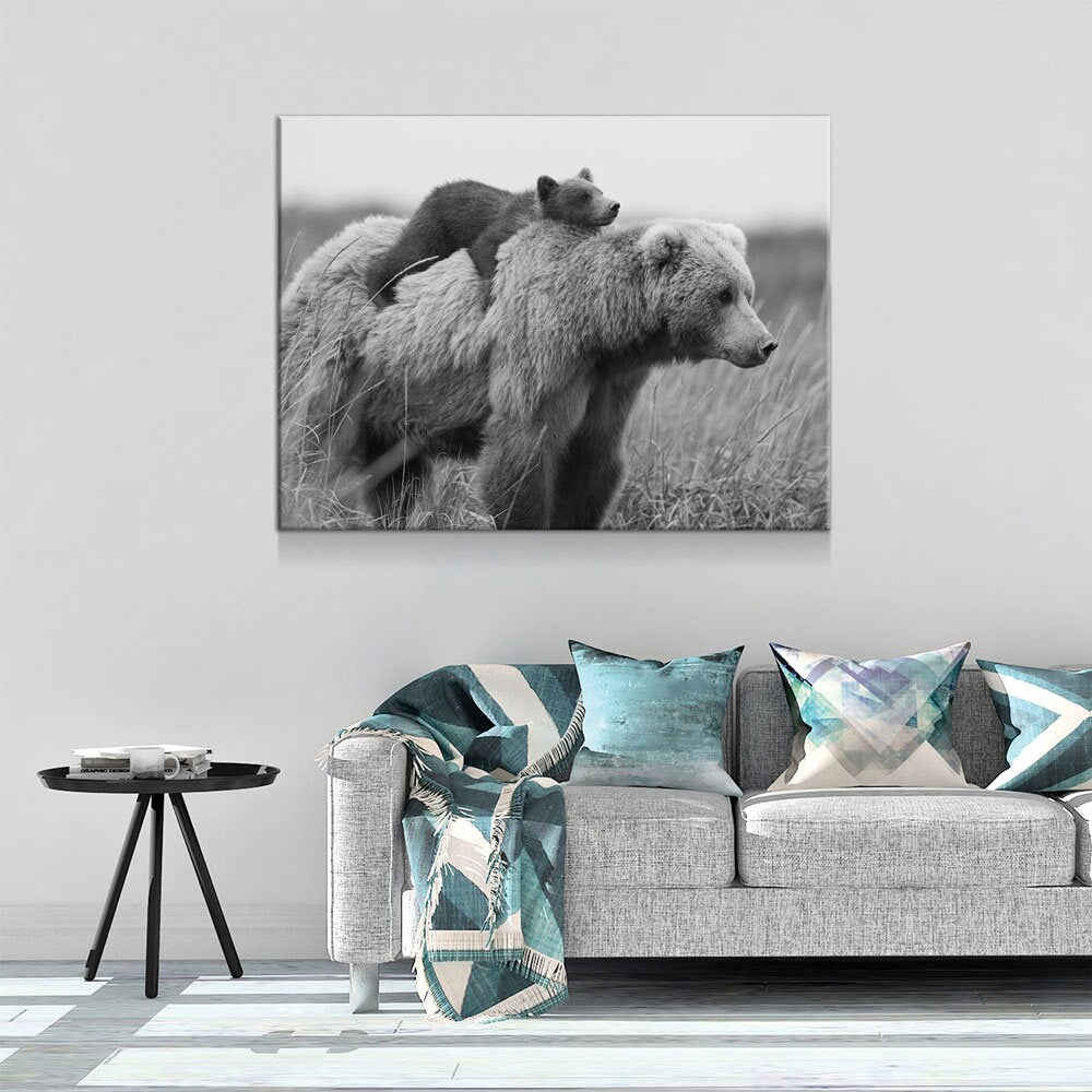 Momma Bear & Cub Canvas Wall Art