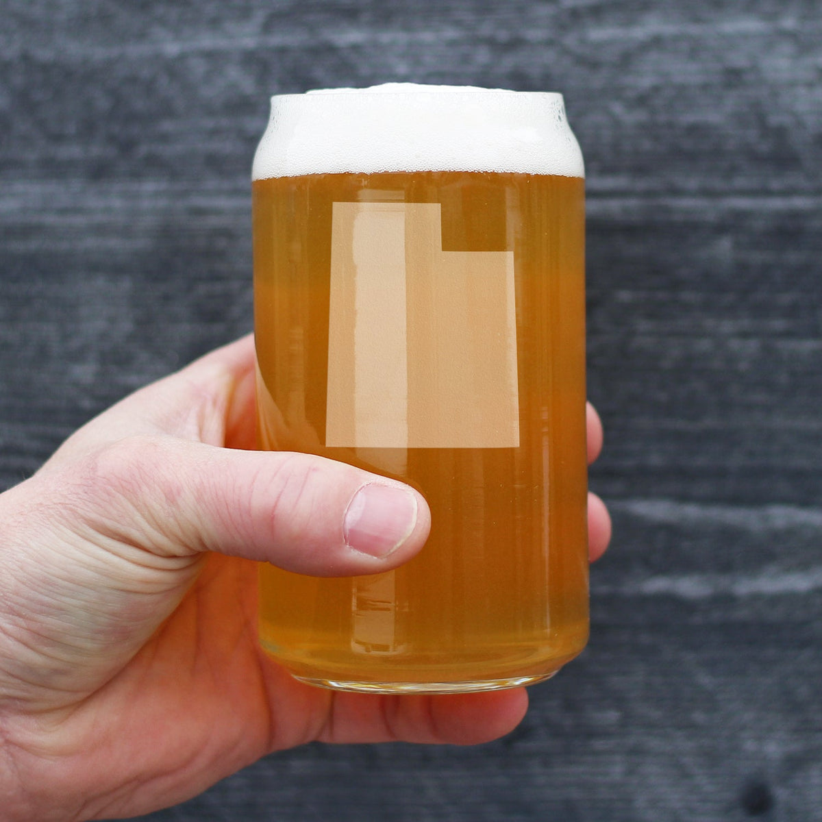 Utah State Outline Beer Can Glass (16 oz)