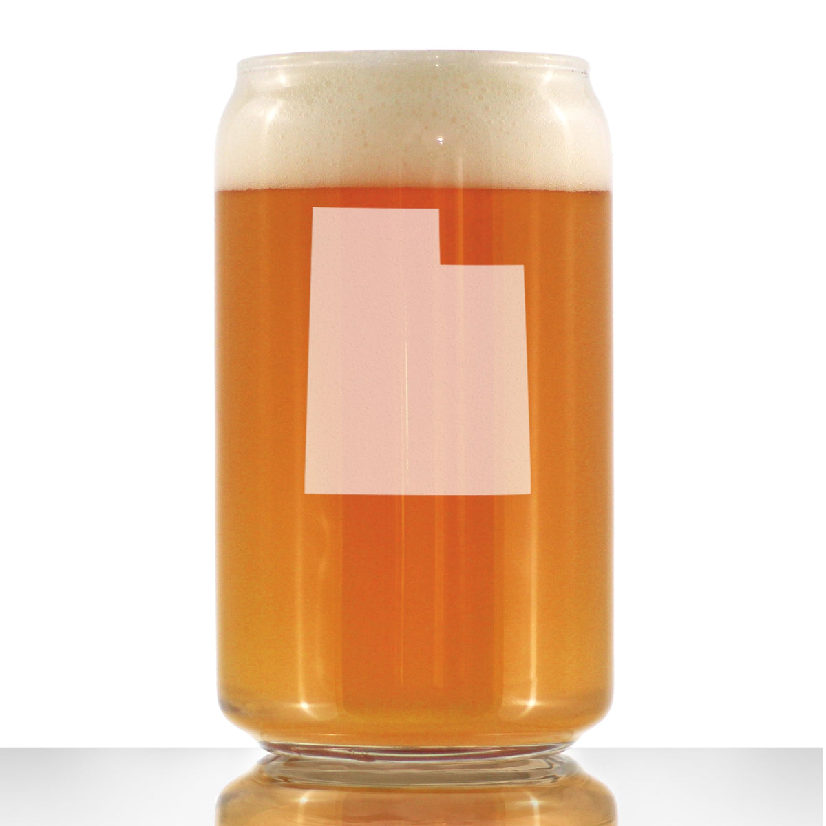 Utah State Outline Beer Can Glass (16 oz)