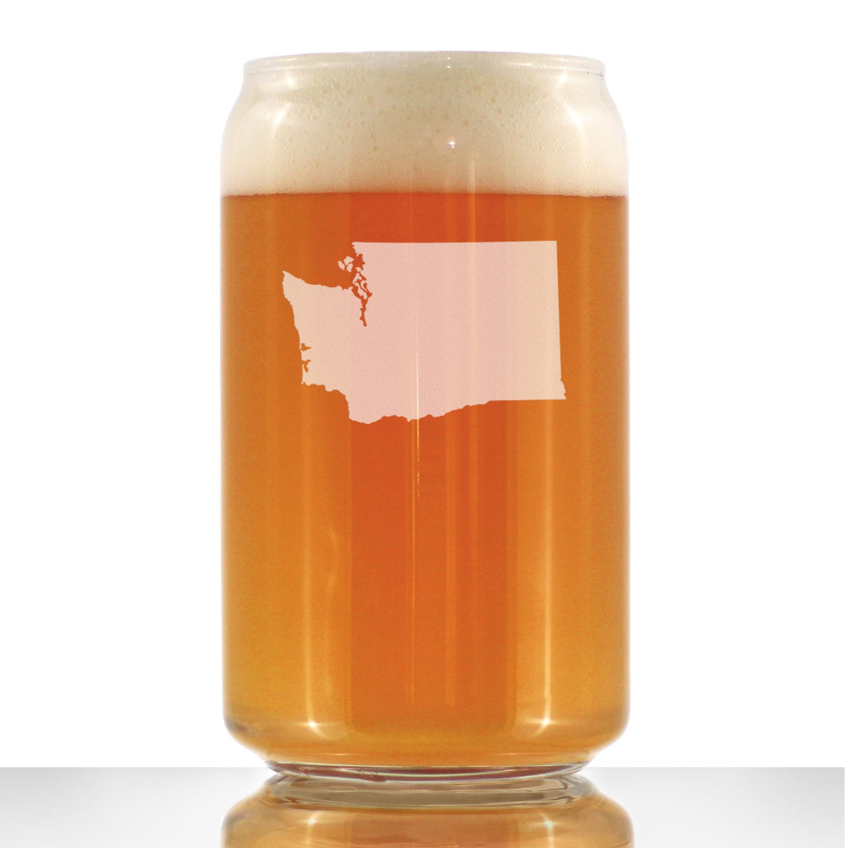 Washington State Outline Beer Can Glass (16 oz)