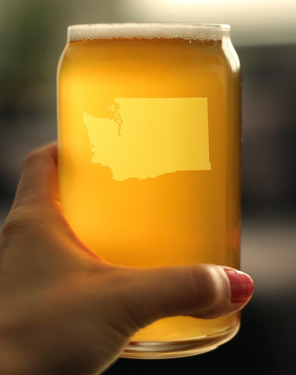 Washington State Outline Beer Can Glass (16 oz)