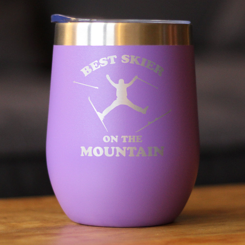 Best Skier On The Mountain Wine Tumbler (12 oz)
