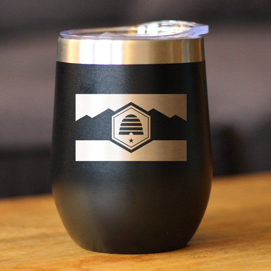 Utah Flag Wine Tumbler (12 oz)