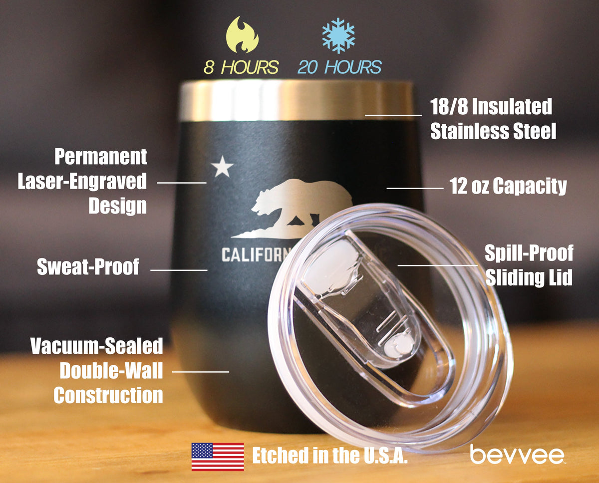 California Flag Wine Tumbler (12 oz)