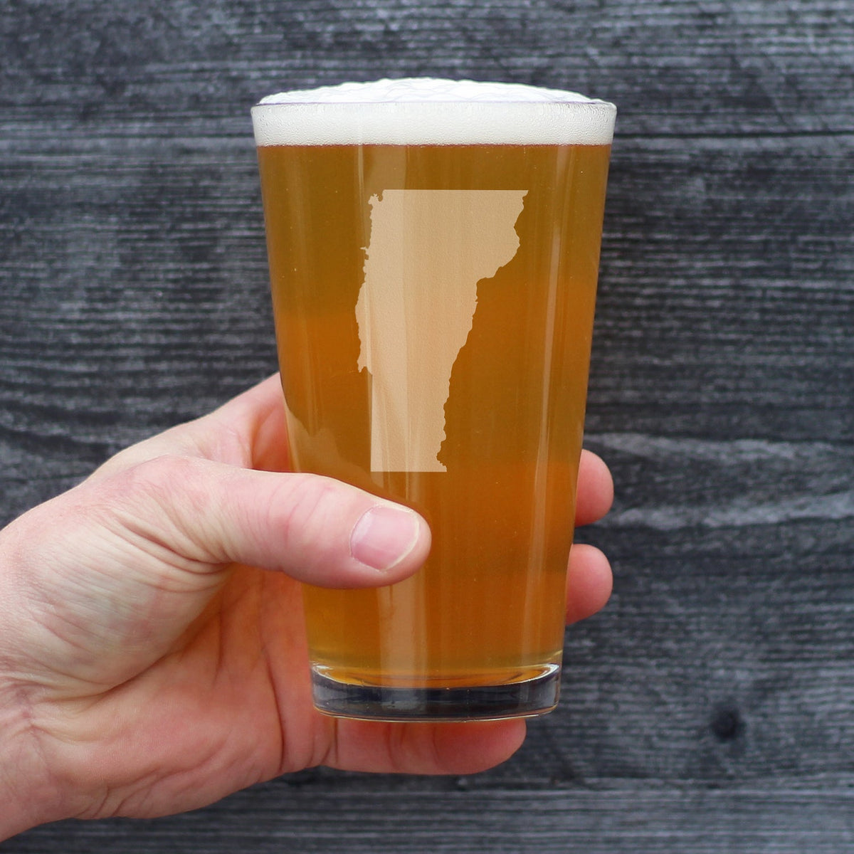 Vermont State Outline Pint Glass (16 oz)