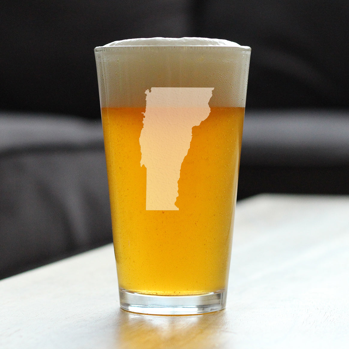 Vermont State Outline Pint Glass (16 oz)