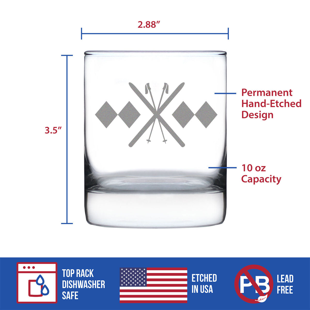 Double Black Diamond Rocks Glass (10.25 oz)