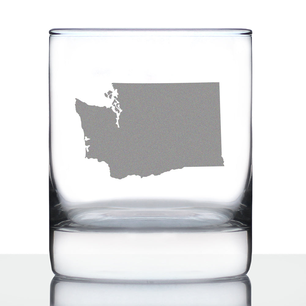Washington State Outline Rocks Glass (10.25 oz)