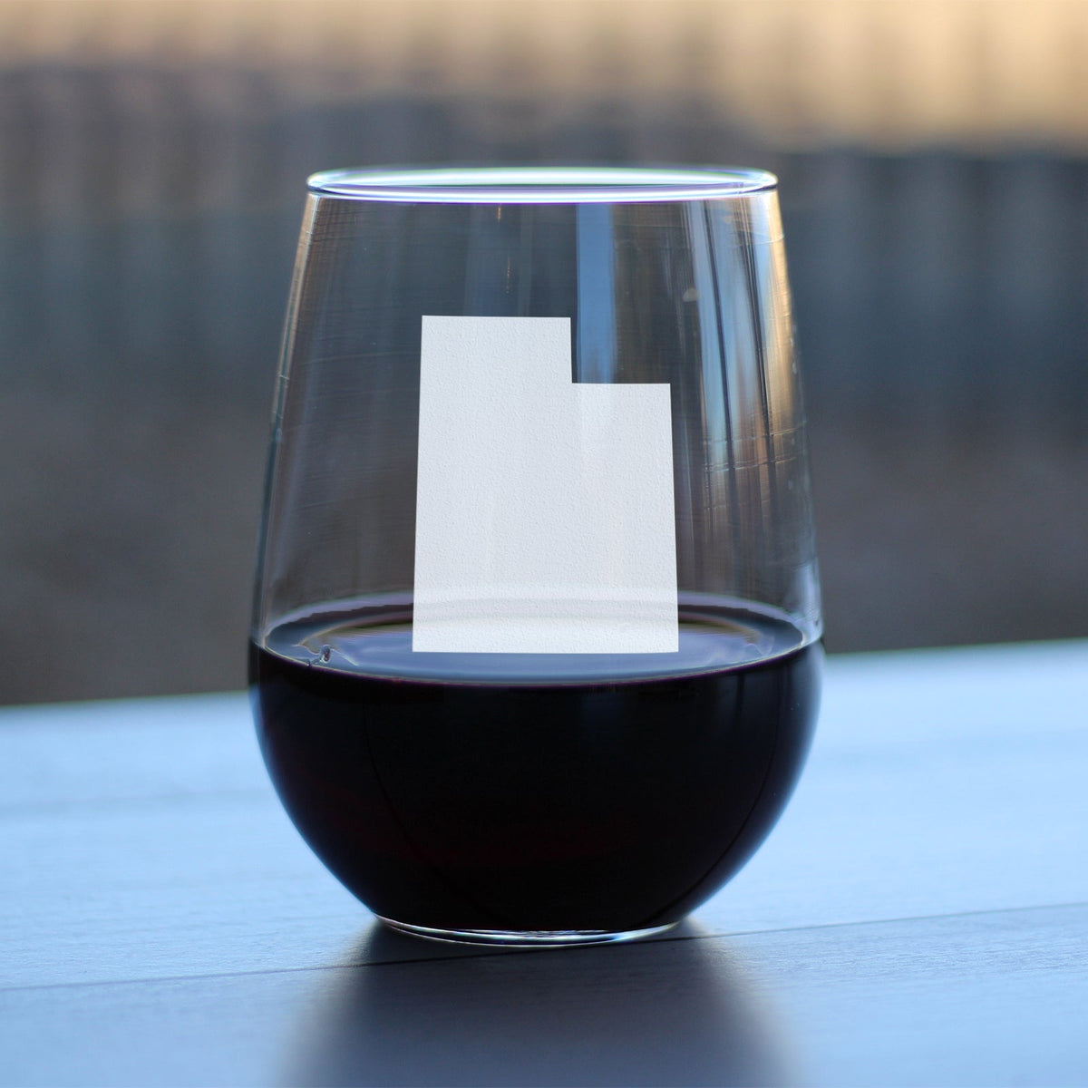Utah State Outline Stemless Wine Glass (17 oz)