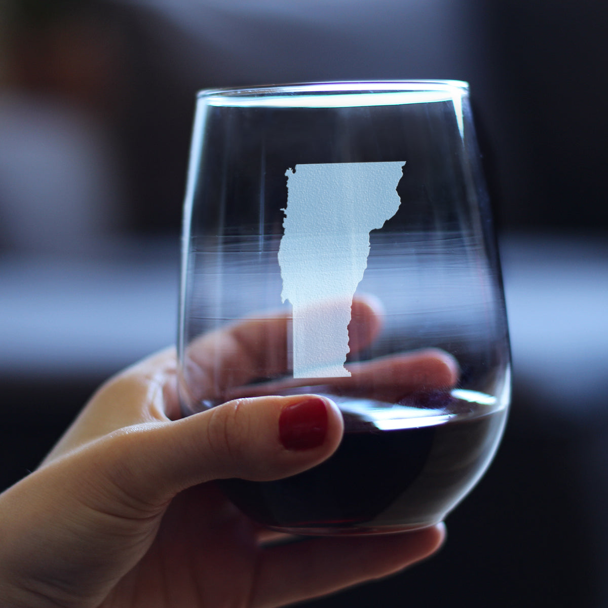 Vermont State Outline Stemless Wine Glass (17 oz)