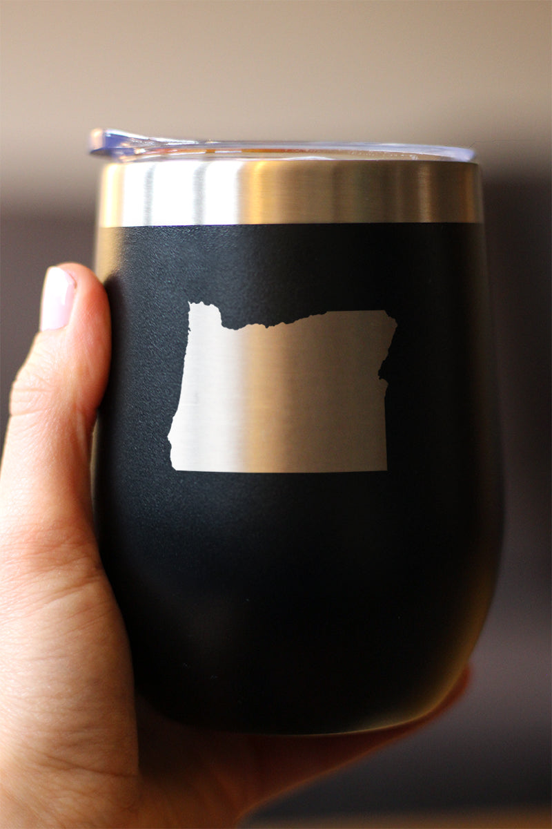 Oregon State Outline Wine Tumbler (12 oz)