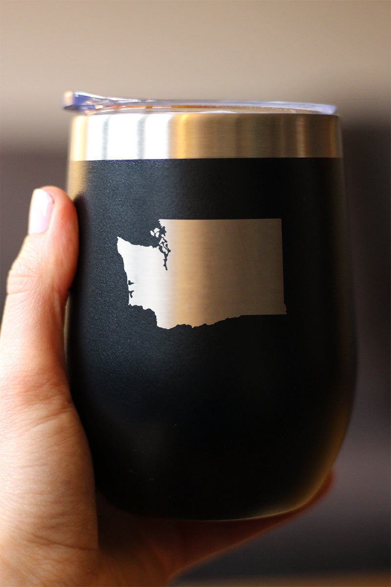 Washington State Outline Wine Tumbler (12 oz)