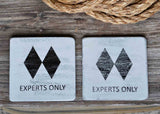 Personalized Ski Snowboard Drink Coasters and Holders