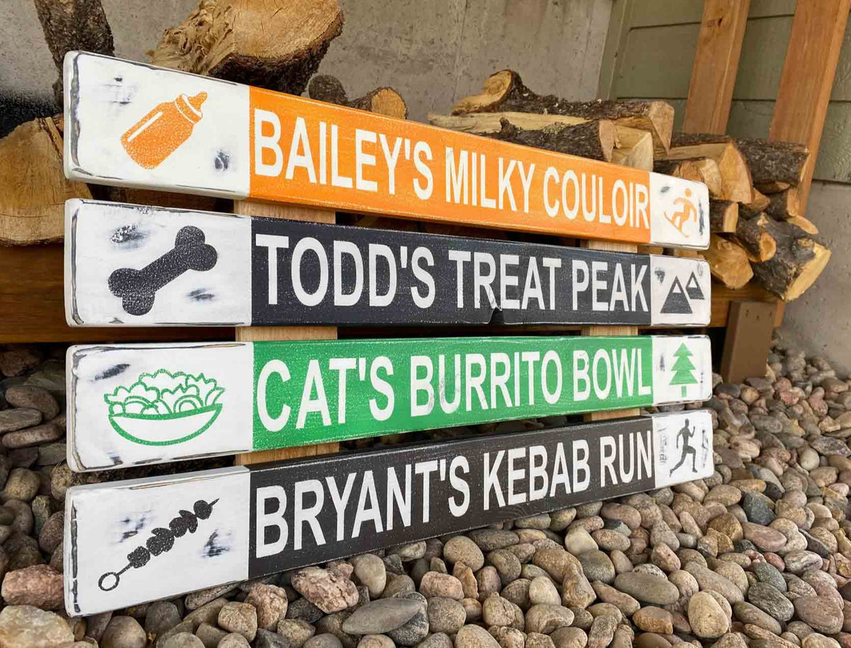 Personalized Custom Ski and Snowboard Trail Signs, Mountain Cabin Decor