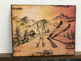 Ski Patrol - Burned Wood Print Artwork