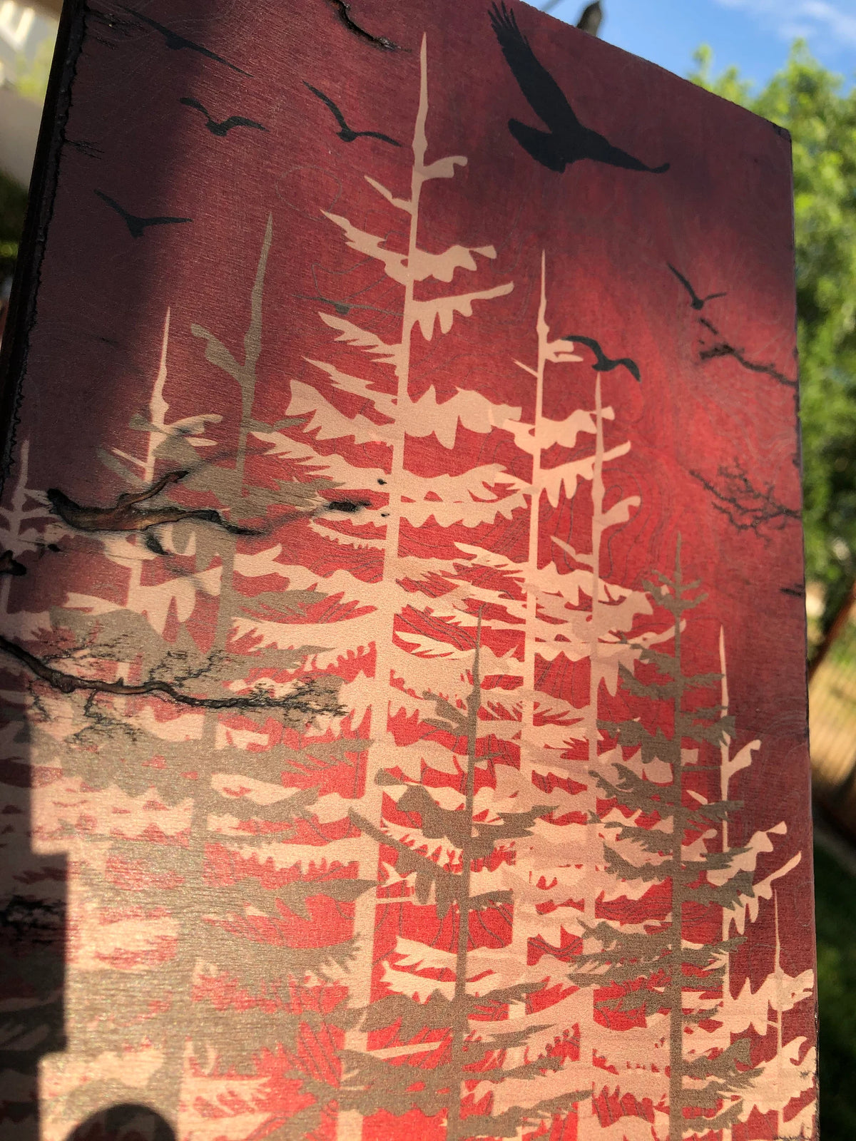 Trees in Forest - Burned Wood Print Artwork