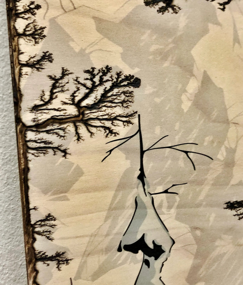 Winter Trees - Burned Wood Print Artwork