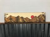 Golden Mountains - Burned Wood Print