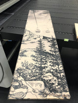 Winter Chairlift - Burned Wood Print Artwork