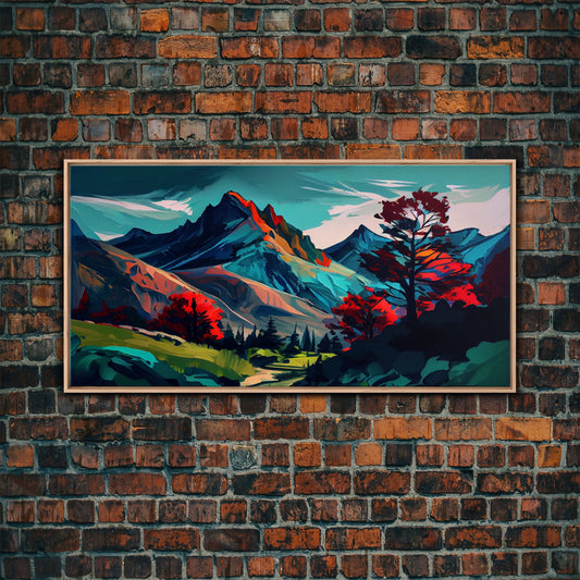 Watercolor Panoramic Landscape Canvas Print