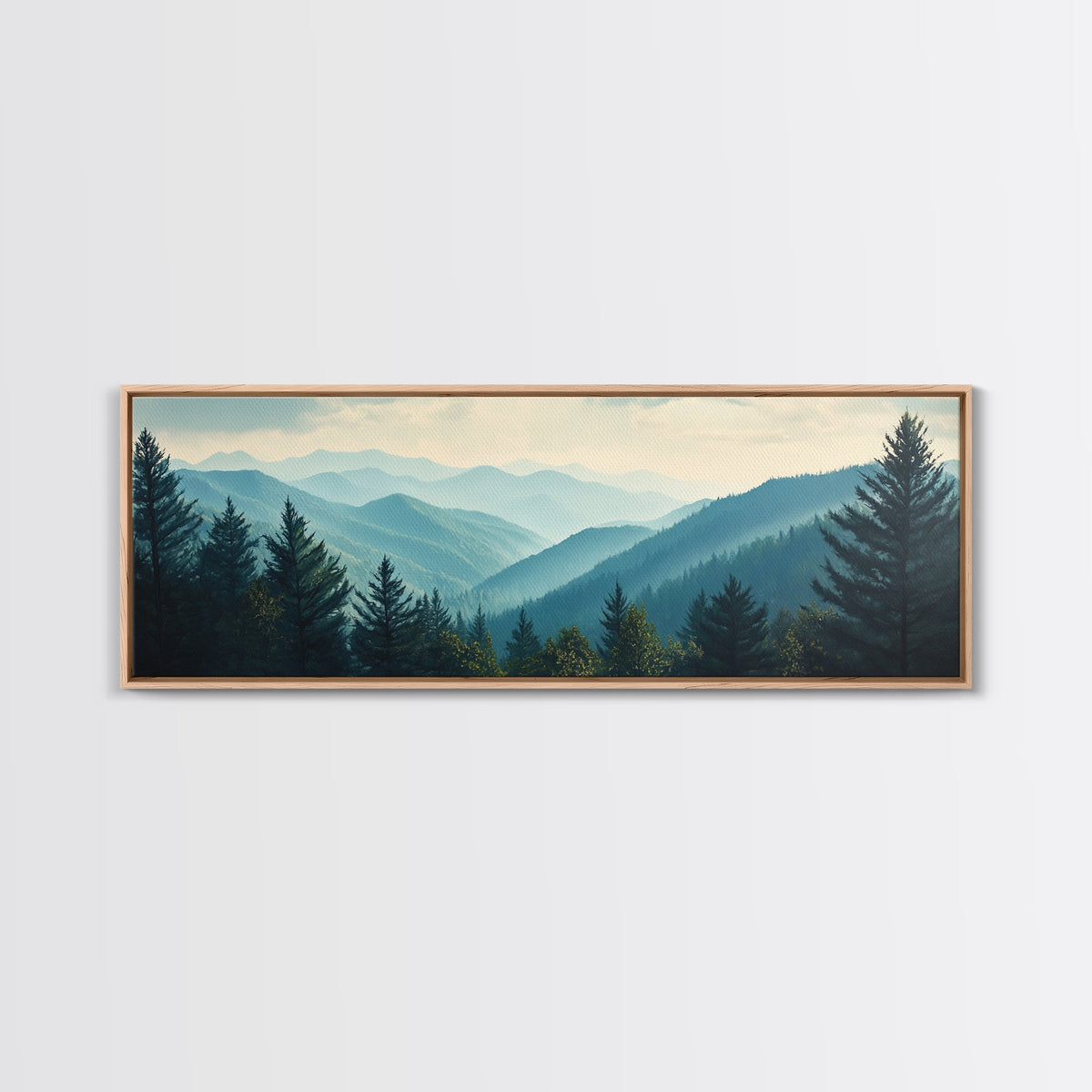 Panoramic Mountain Painting Canvas Print