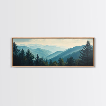 Panoramic Mountain Painting Canvas Print