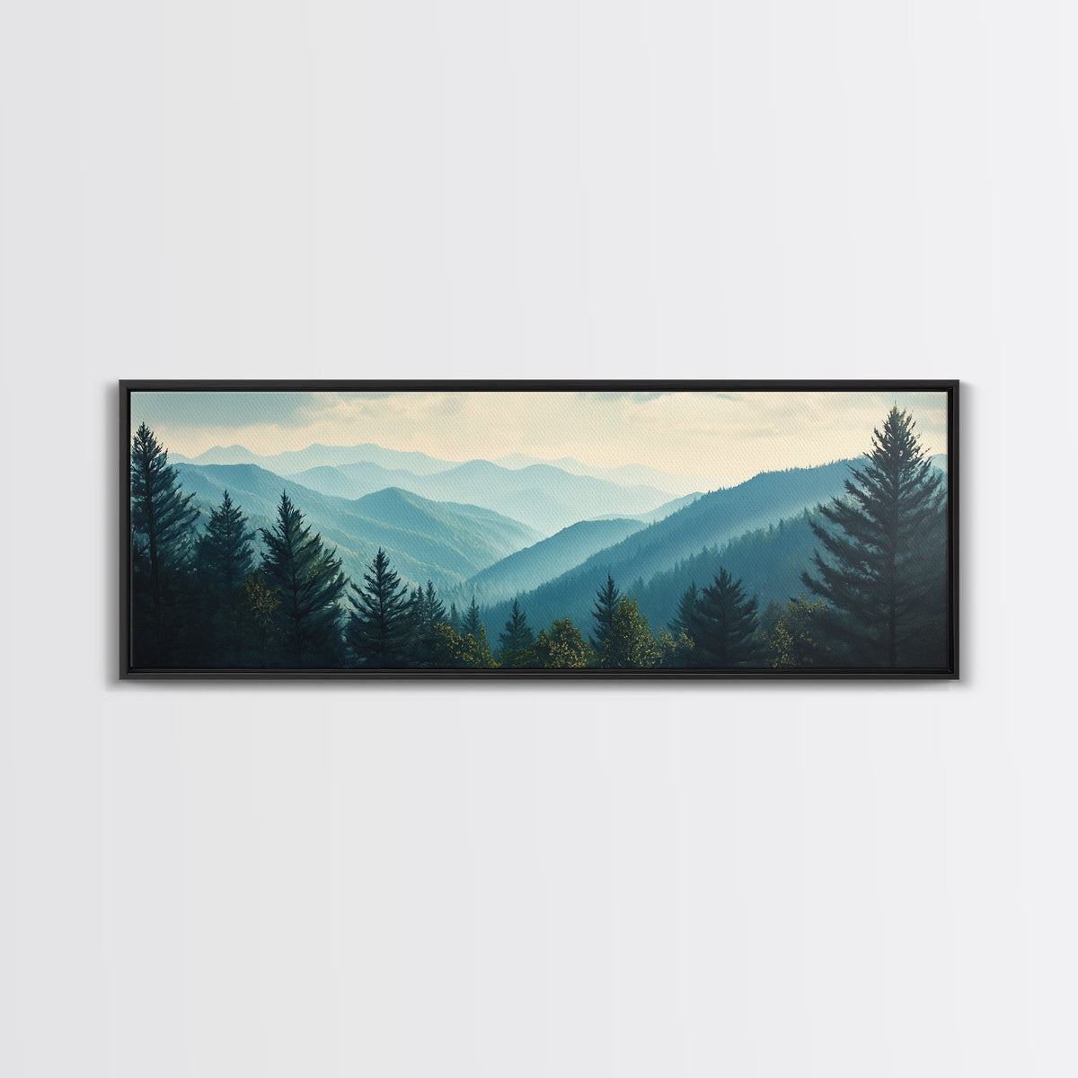 Panoramic Mountain Painting Canvas Print