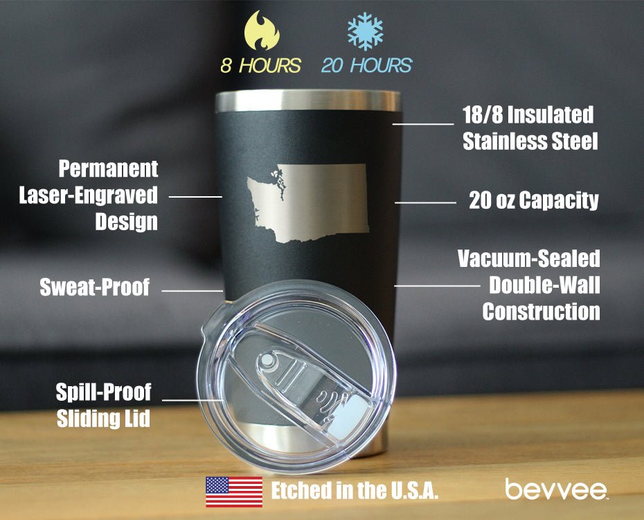 Washington State Outline Coffee Tumbler (20 oz)