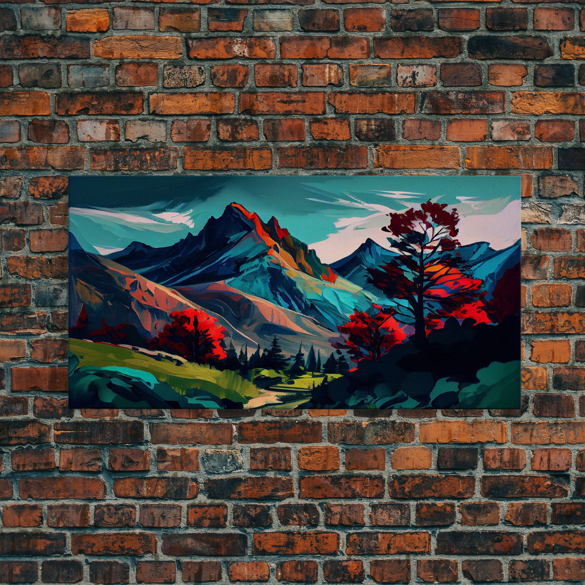Watercolor Panoramic Landscape Canvas Print