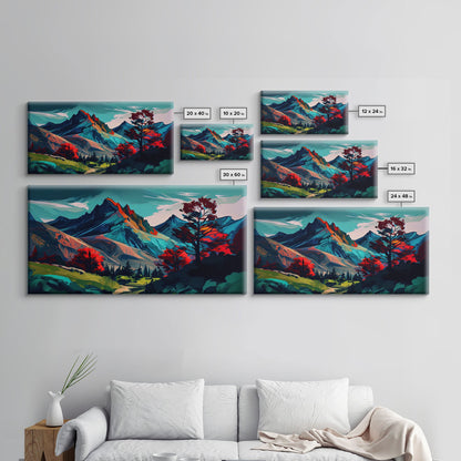Watercolor Panoramic Landscape Canvas Print