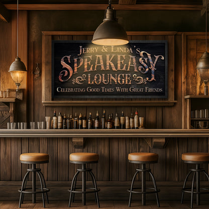 Personalized Speakeasy Lounge Wall Sign