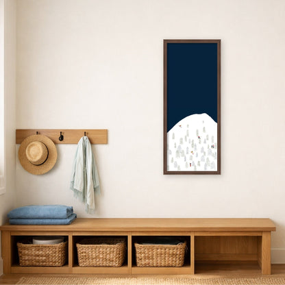 Kate and Laurel Framed Fabric Pinboard Winter Skiers