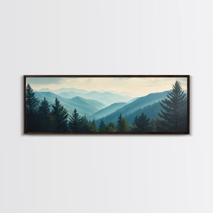 Panoramic Mountain Painting Canvas Print