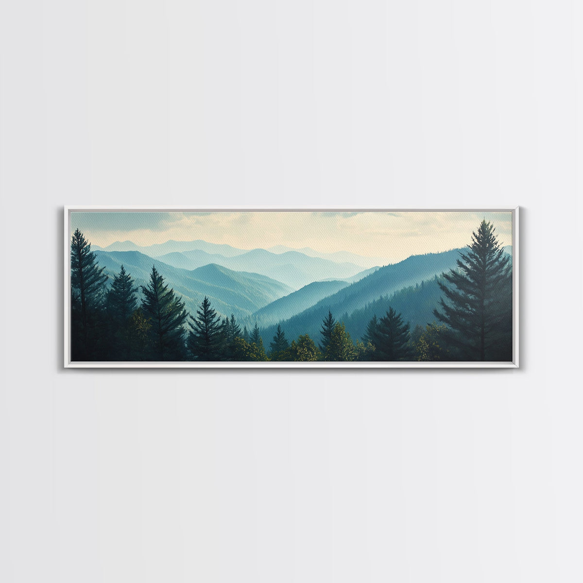 Panoramic Mountain Painting Canvas Print