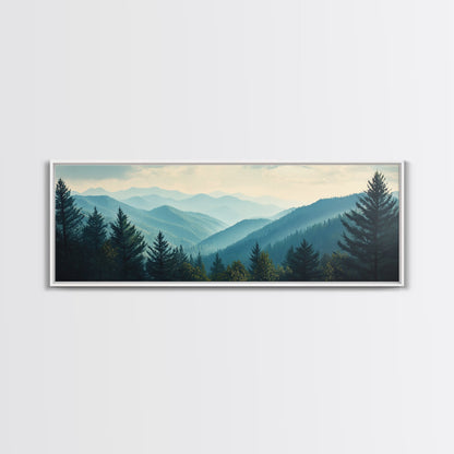 Panoramic Mountain Painting Canvas Print