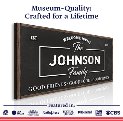 Personalized Welcome Home Wall Sign