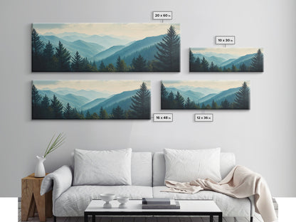 Panoramic Mountain Painting Canvas Print