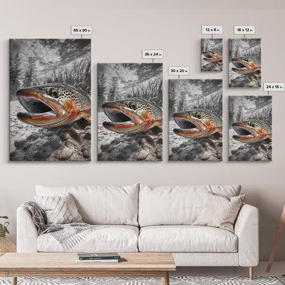 Brown Trout Framed Canvas Print