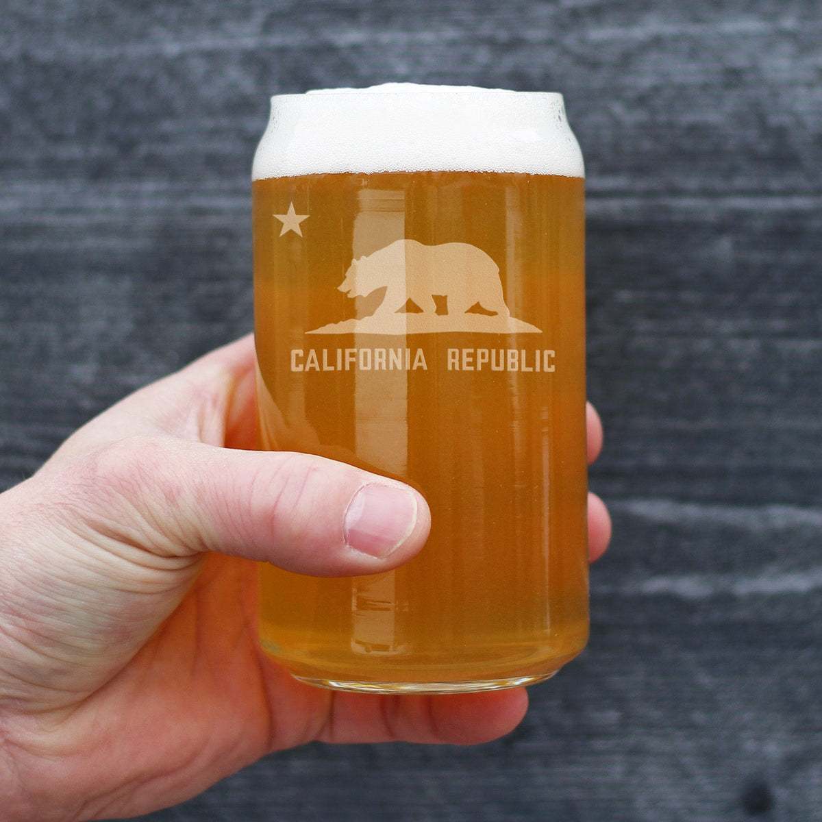 California Flag Beer Can Glass (16 oz)