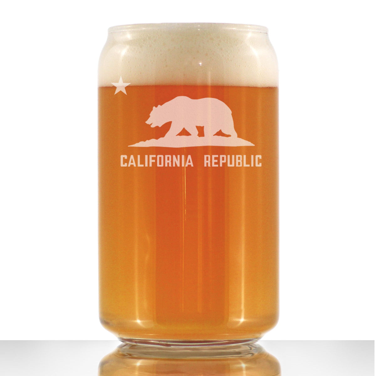 California Flag Beer Can Glass (16 oz)