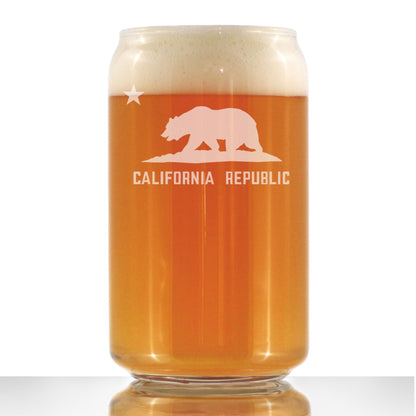 California Flag Beer Can Glass (16 oz)