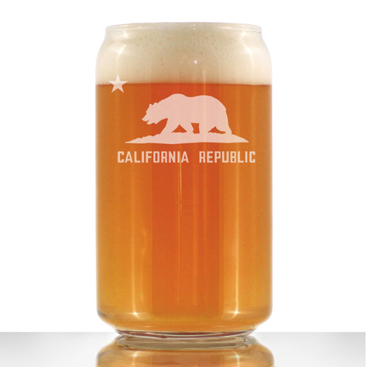 California Flag Beer Can Glass (16 oz)