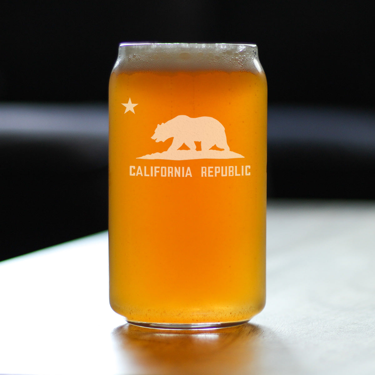 California Flag Beer Can Glass (16 oz)