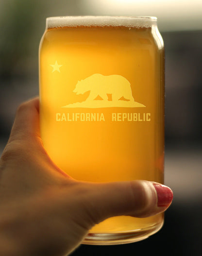 California Flag Beer Can Glass (16 oz)