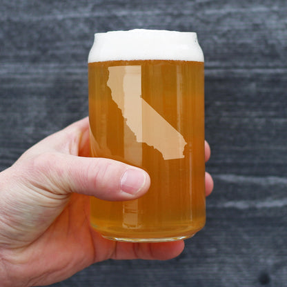California State Outline Beer Can Glass (16 oz)