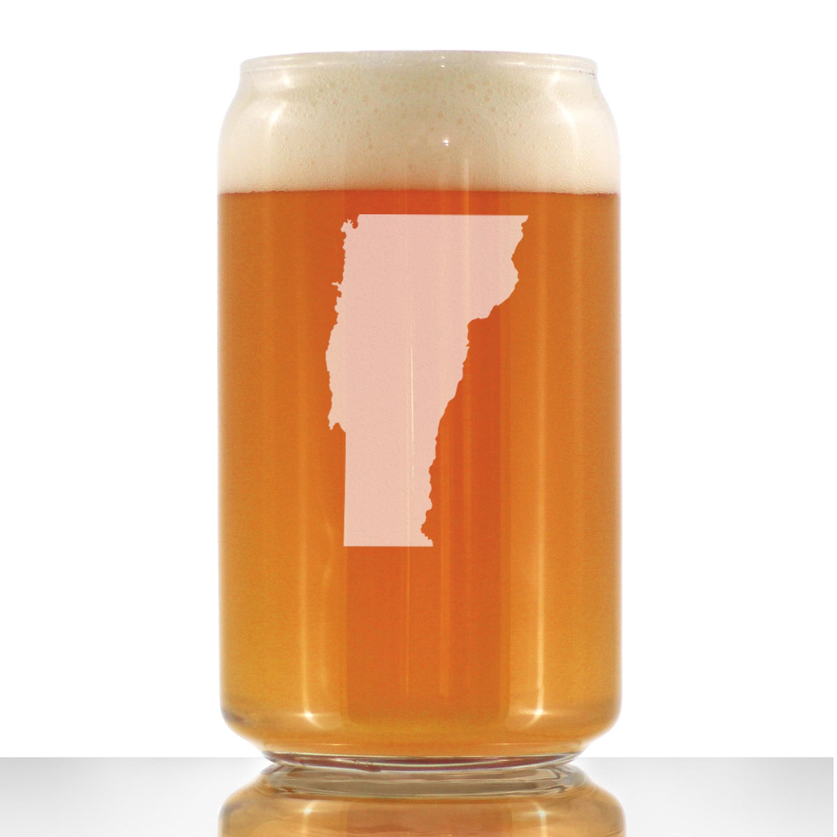 Vermont State Outline Beer Can Glass (16 oz)