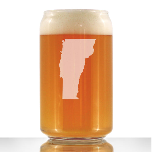 Vermont State Outline Beer Can Glass (16 oz)