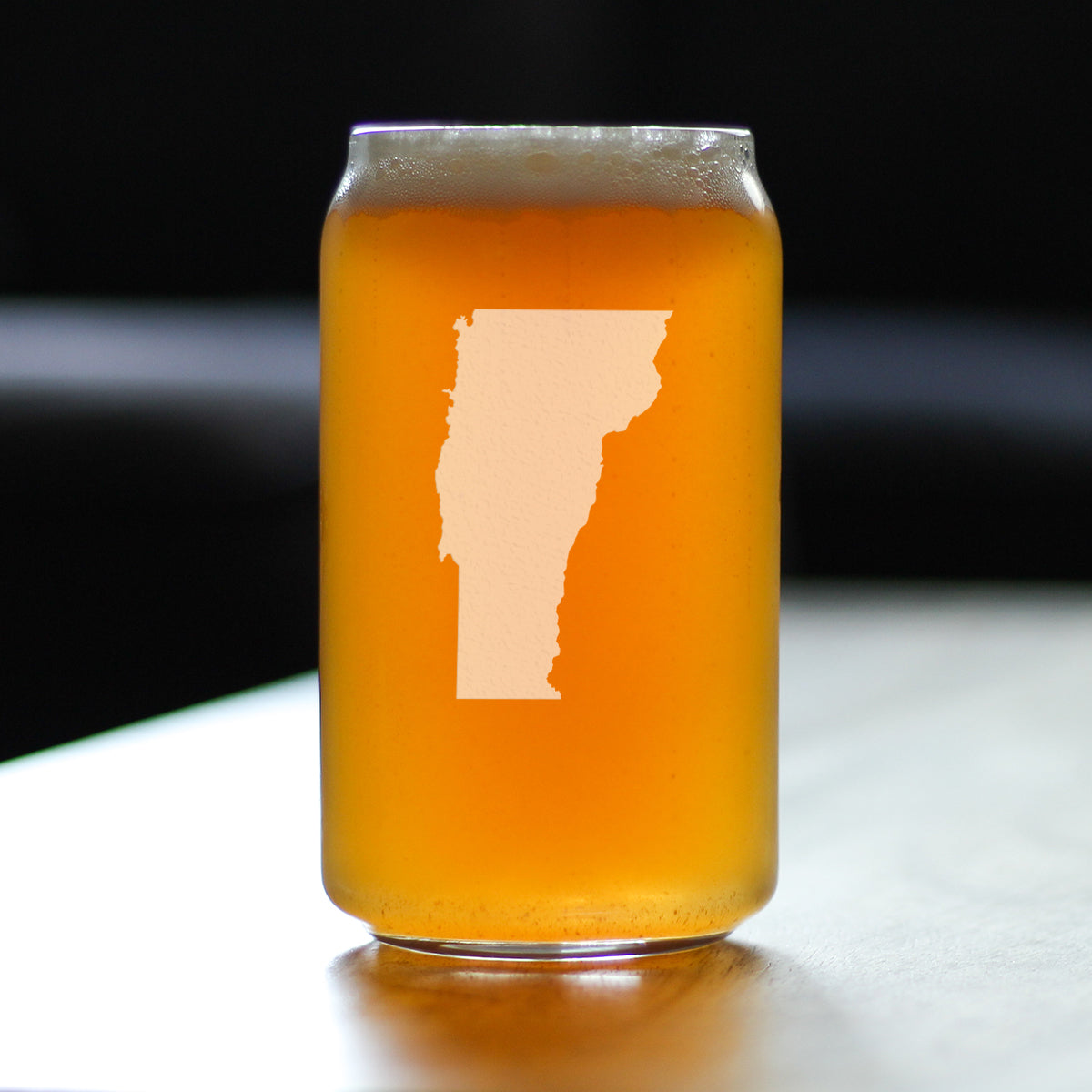 Vermont State Outline Beer Can Glass (16 oz)